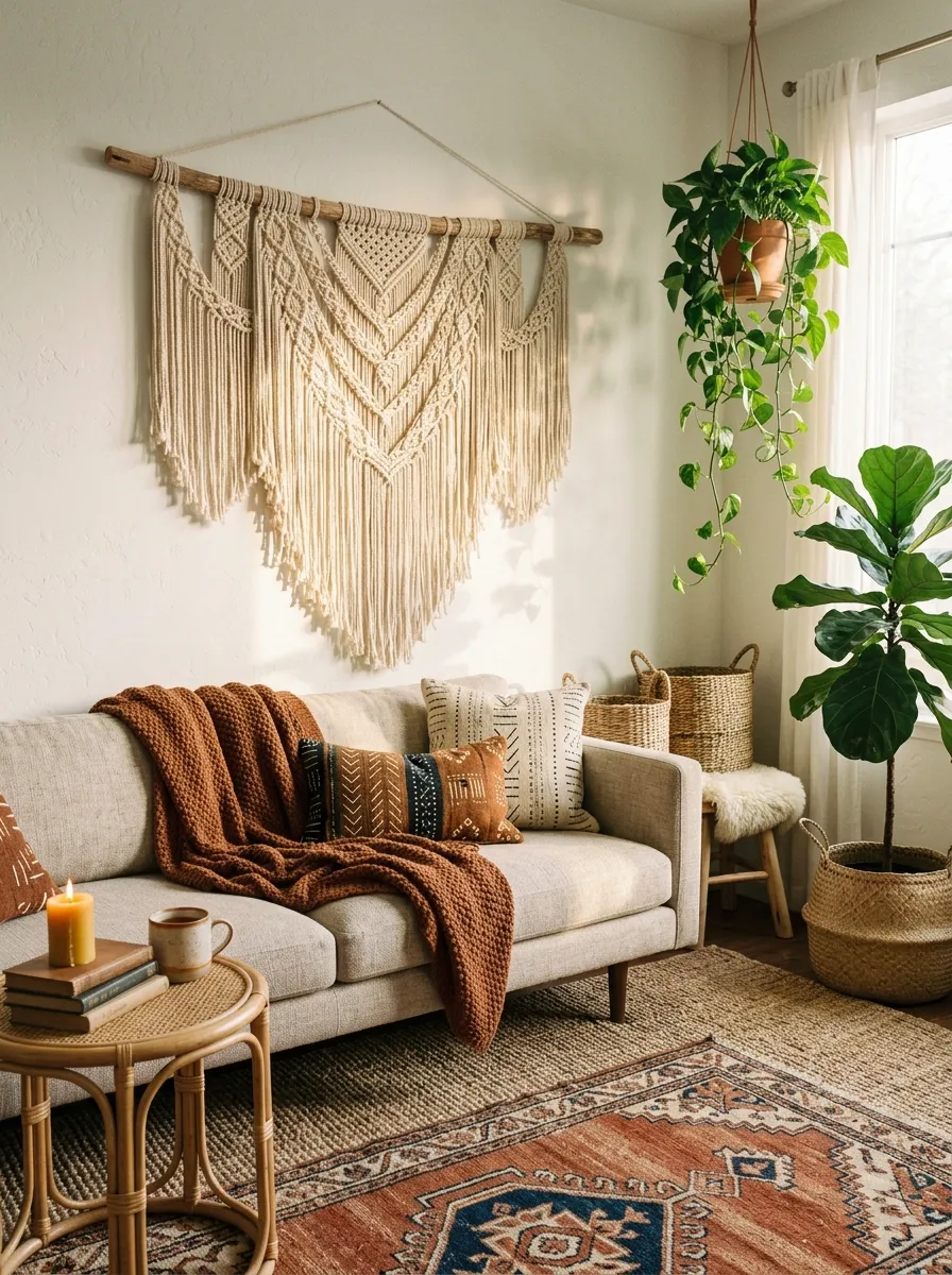 boho living room wall decor ideas