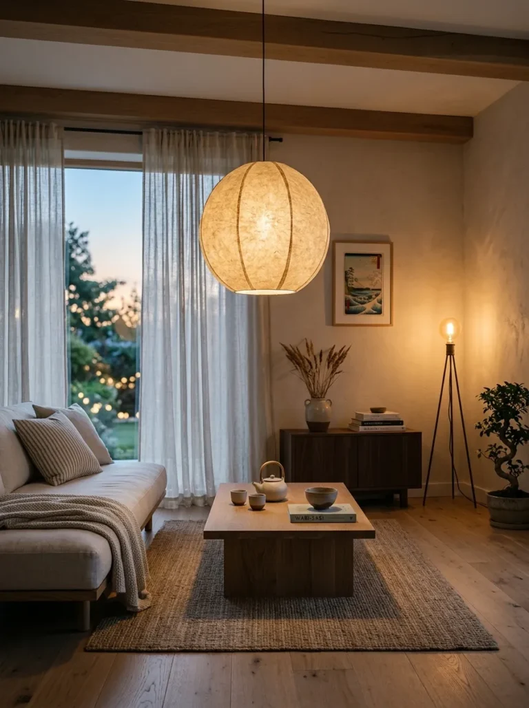 japandi interiors living room
