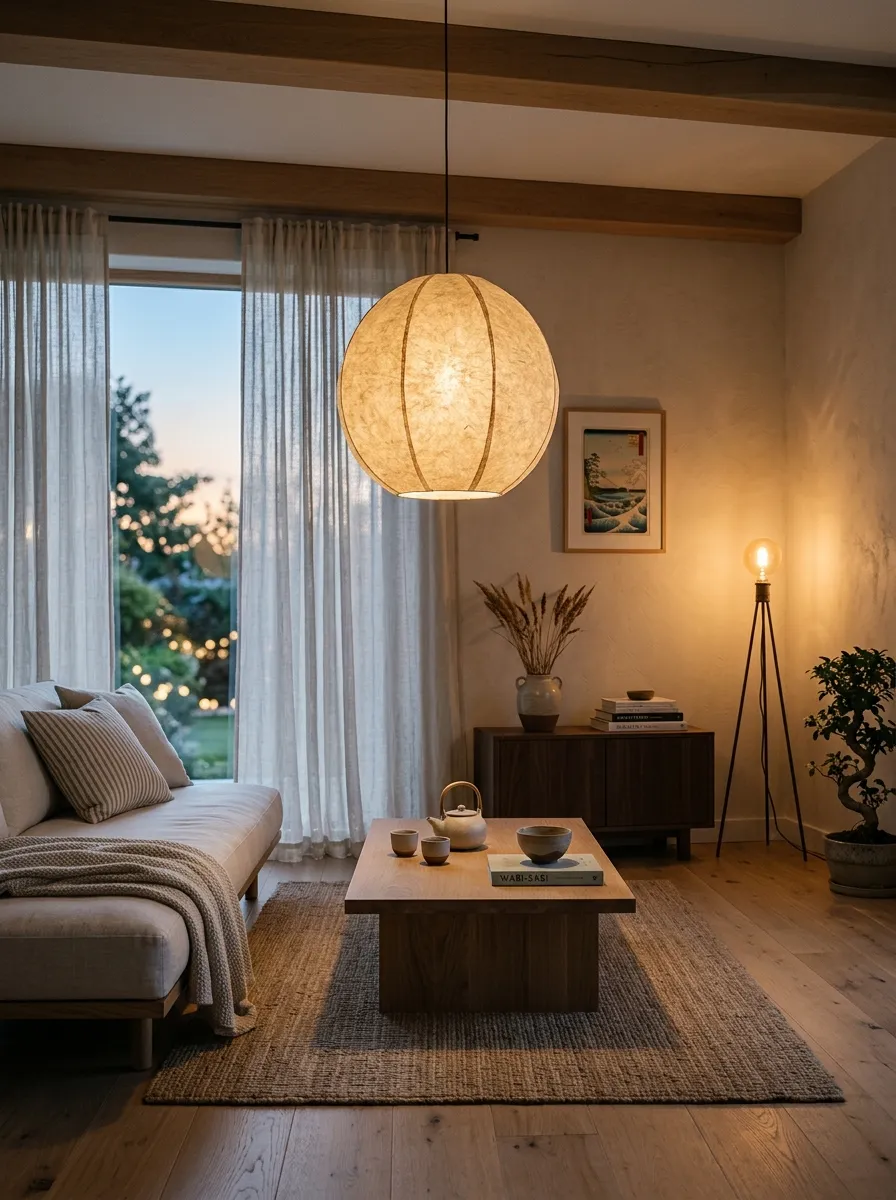 japandi interiors living room