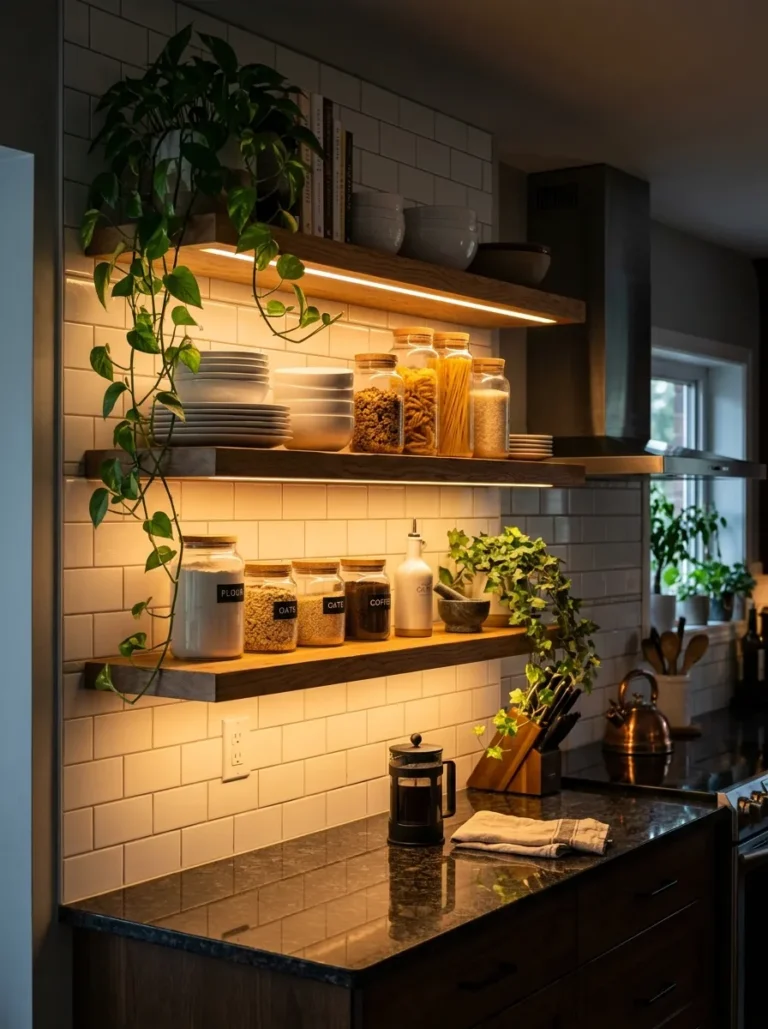 kitchen wall shelf decor ideas