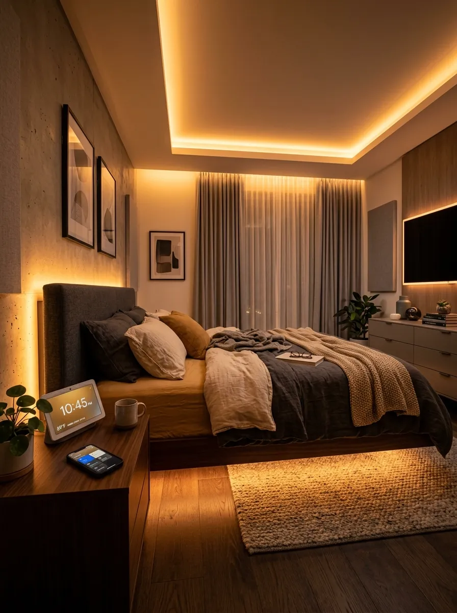 led strip lighting ideas bedroom