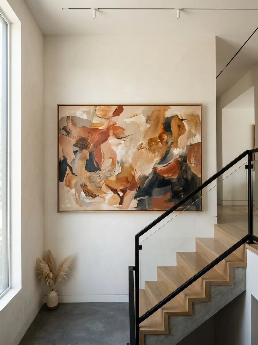 side of stairs wall decor ideas