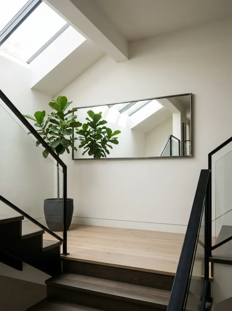 stairs wall decor ideas mirror