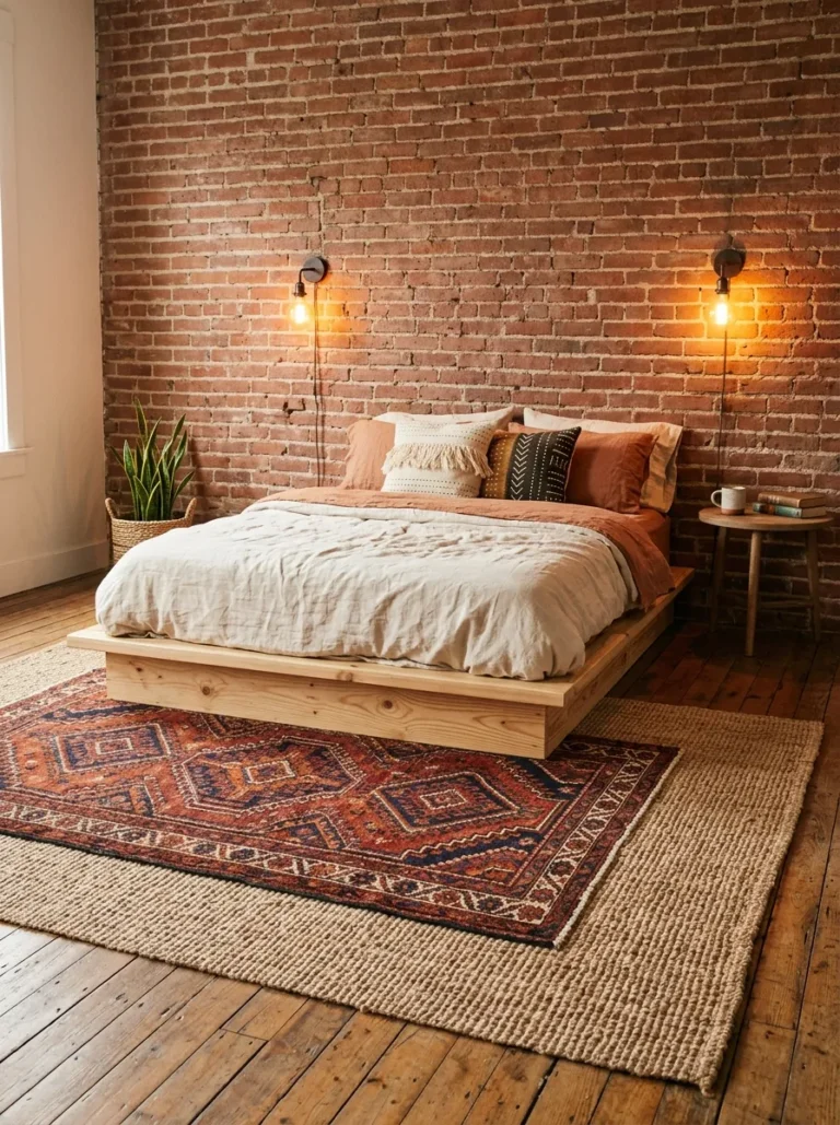 brick wall bedroom decor ideas