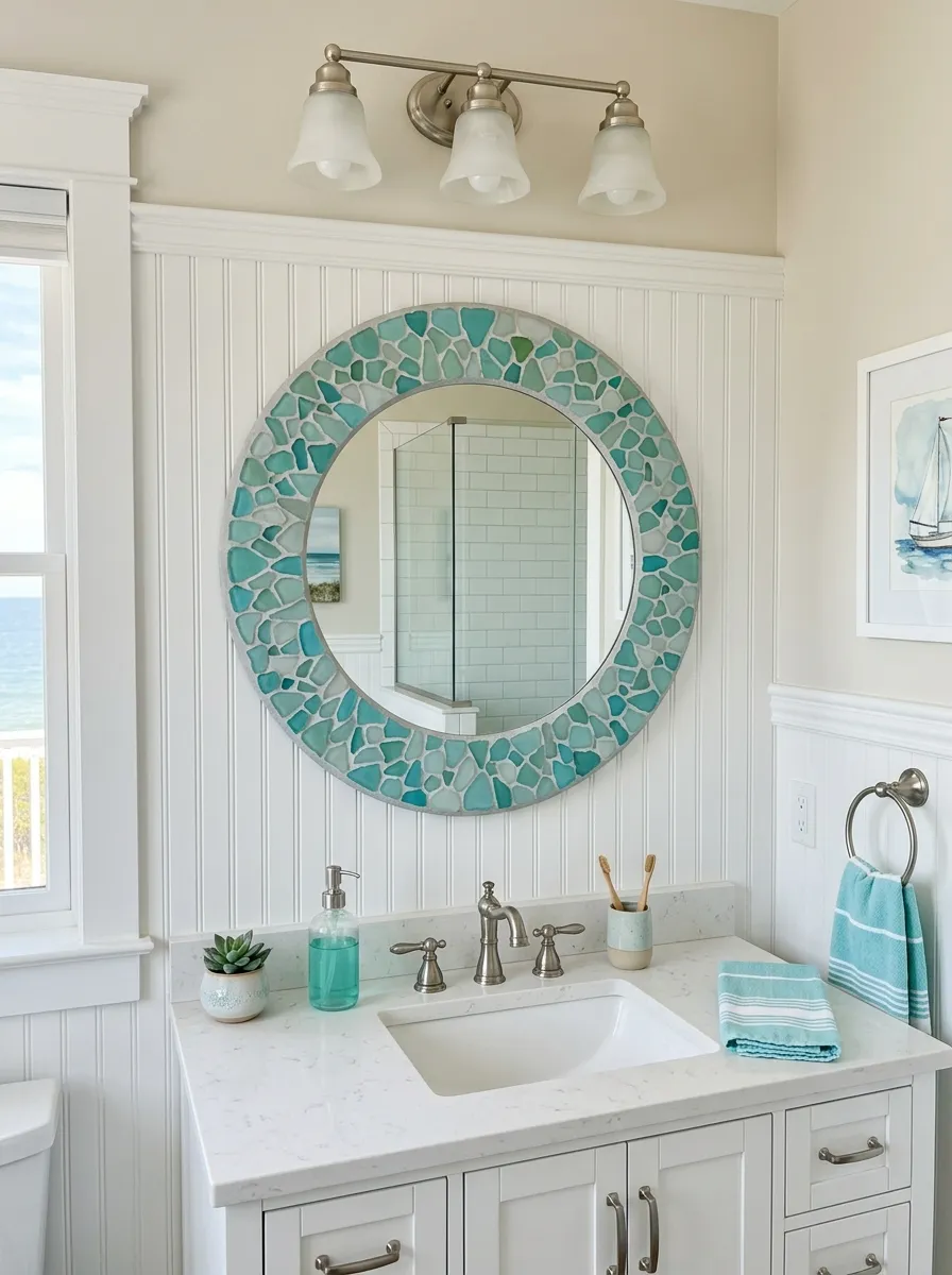 coastal bathroom mirror ideas