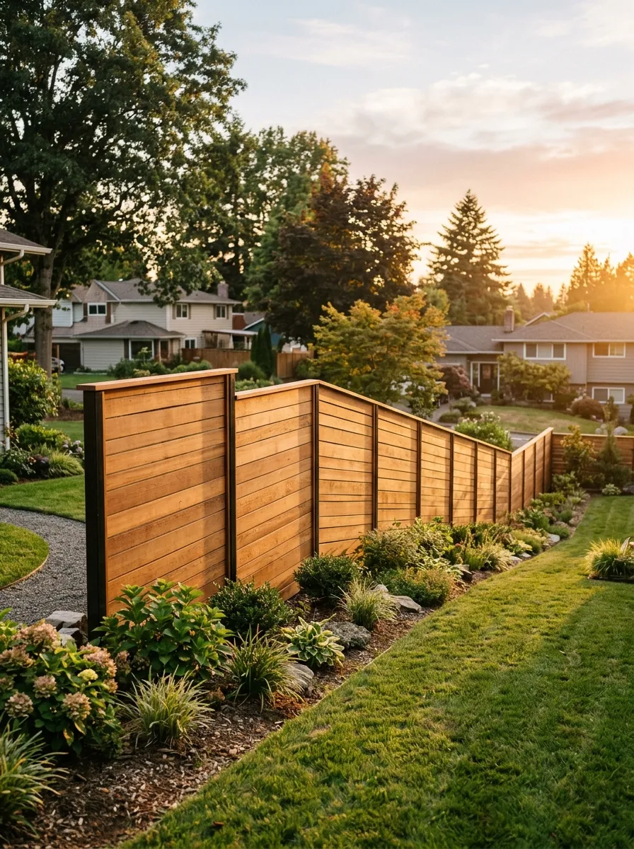 fence ideas for sloped yard