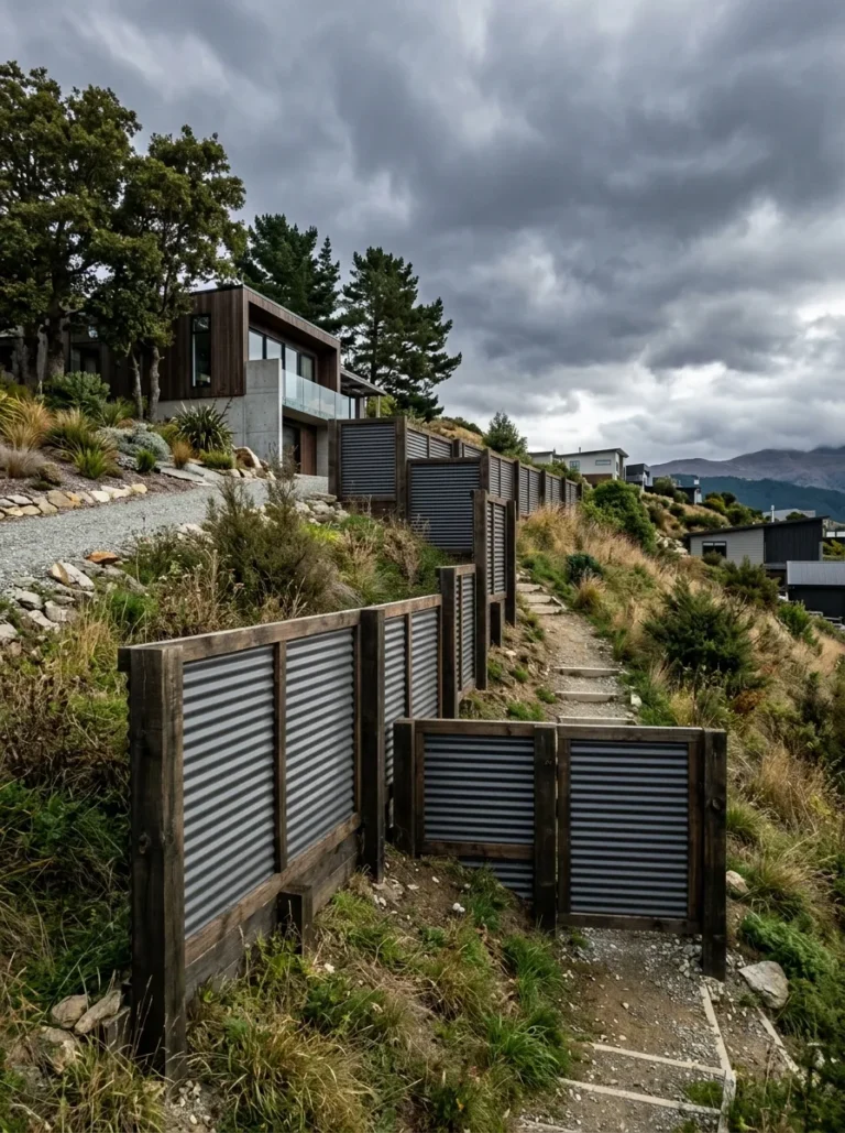 hillside fence ideas