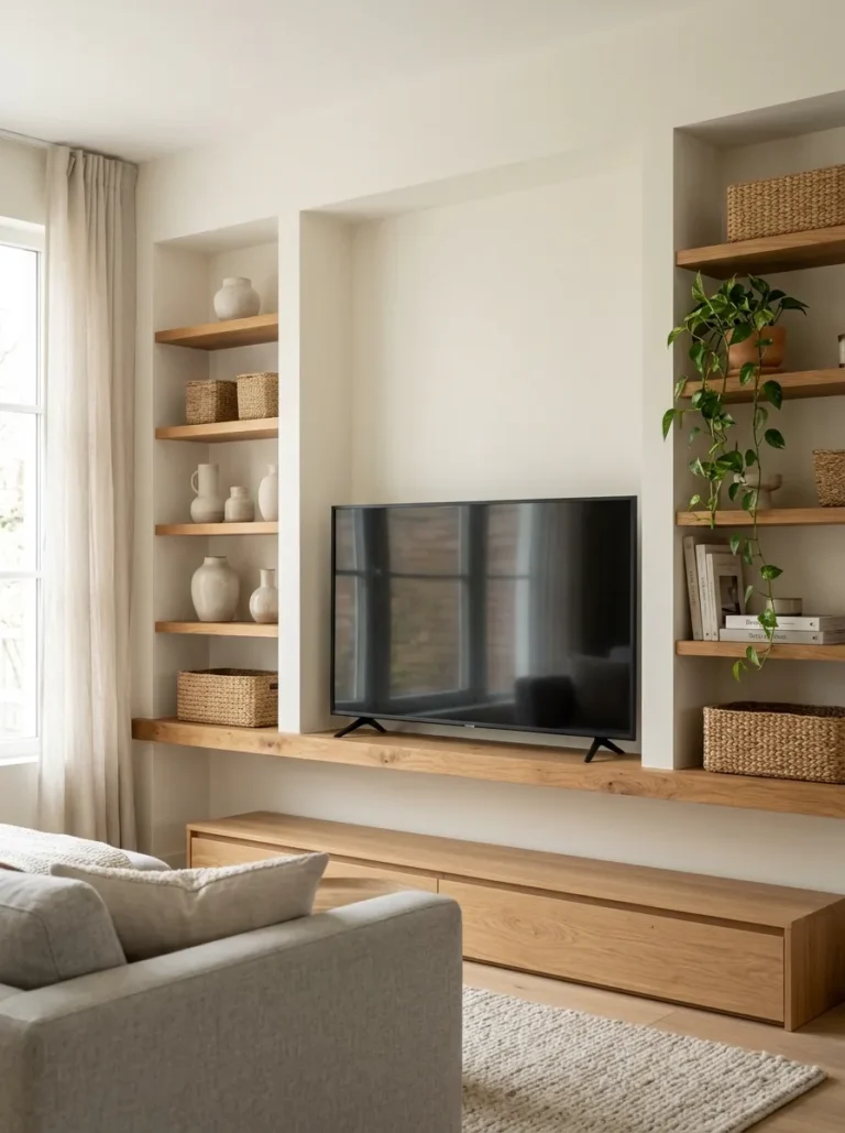 japandi living room tv