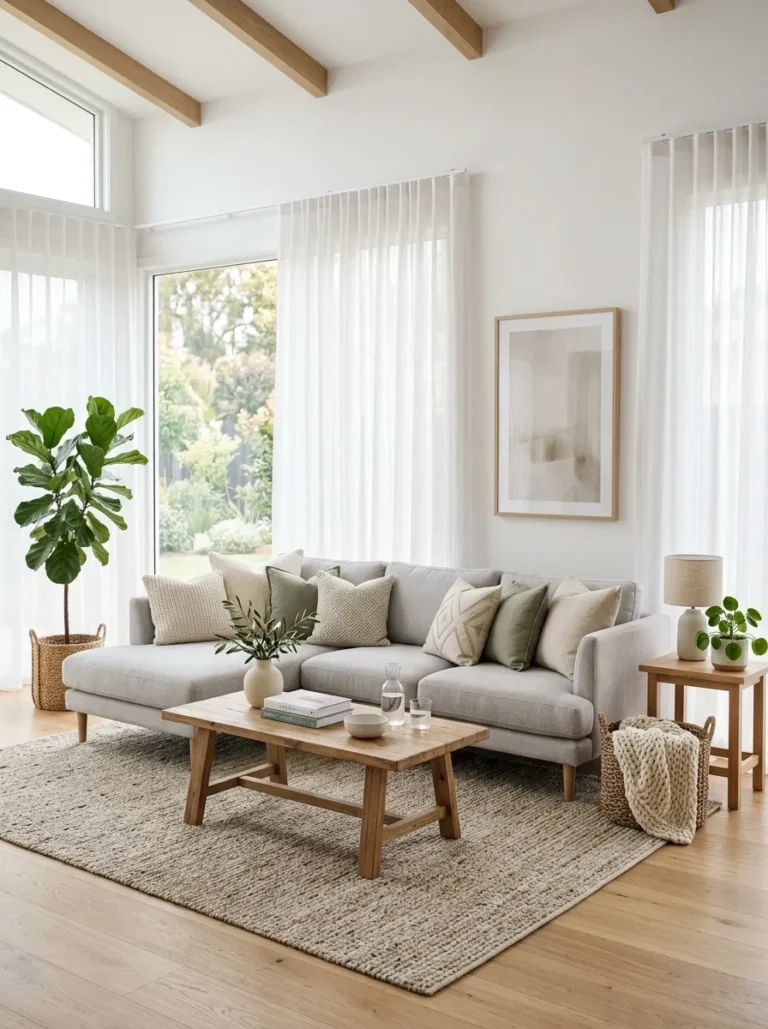 light grey sectional living room decor