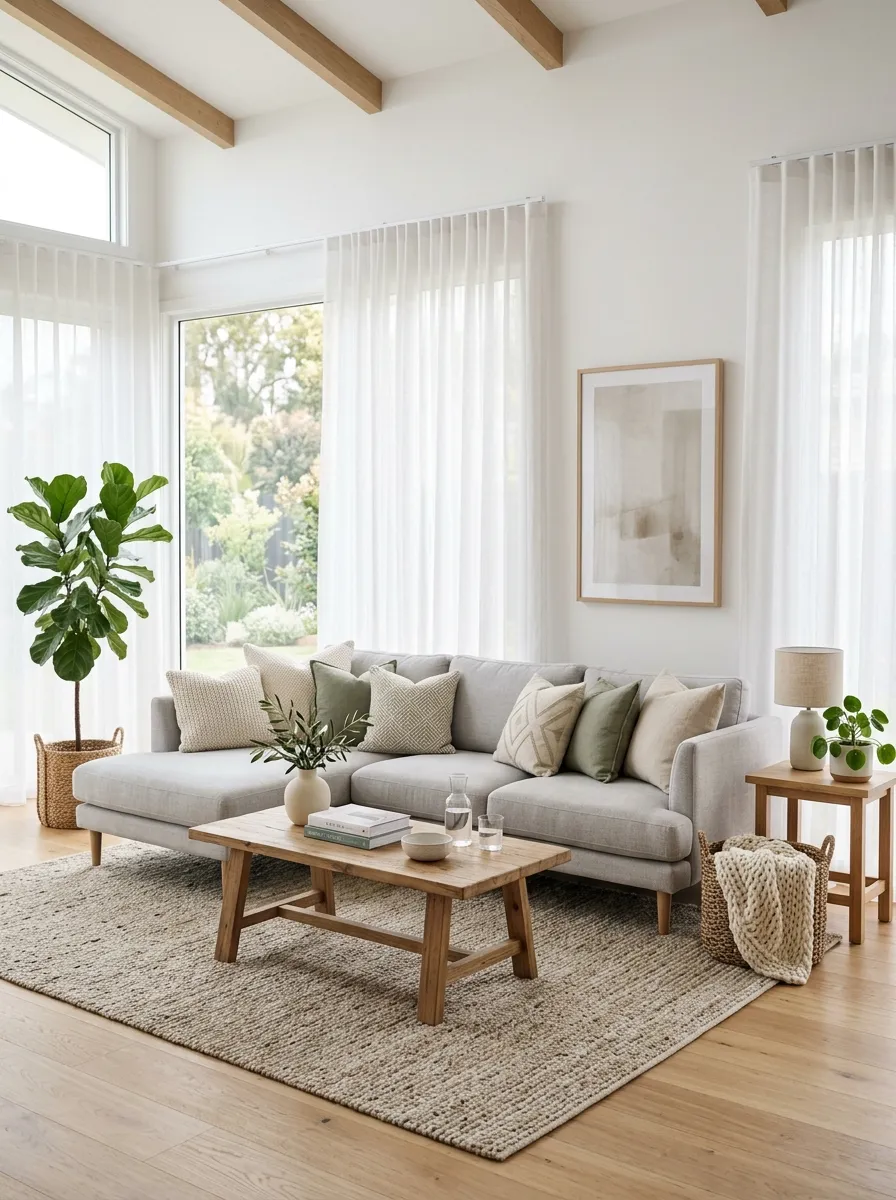 light grey sectional living room decor
