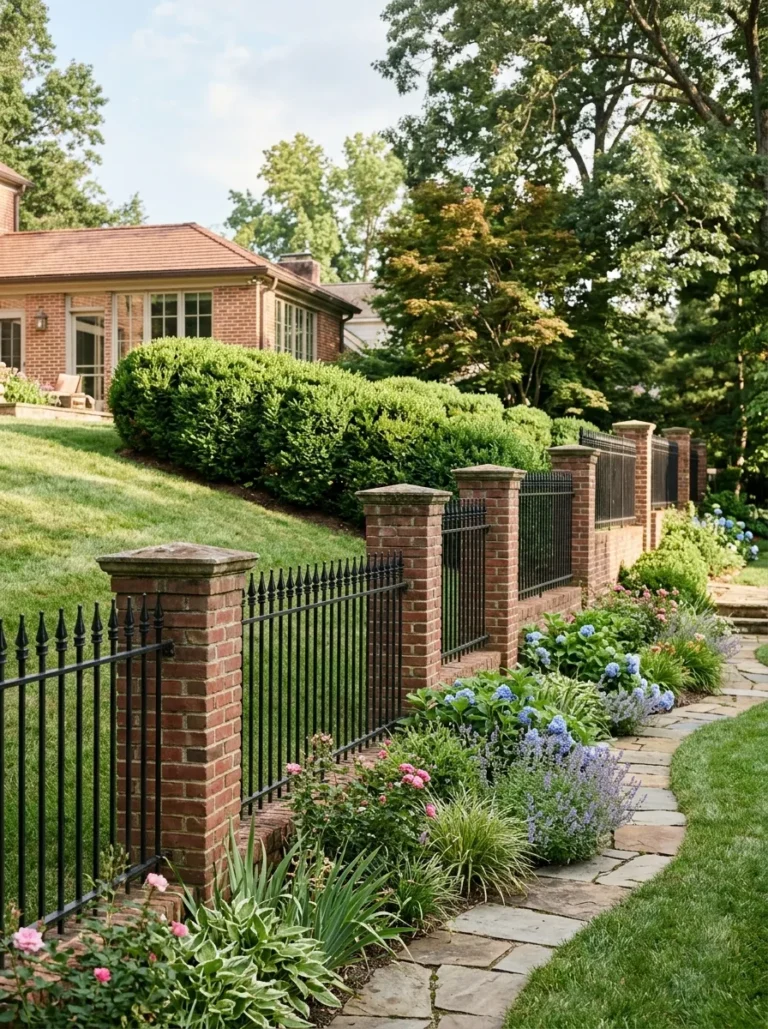 sloped fence ideas backyard
