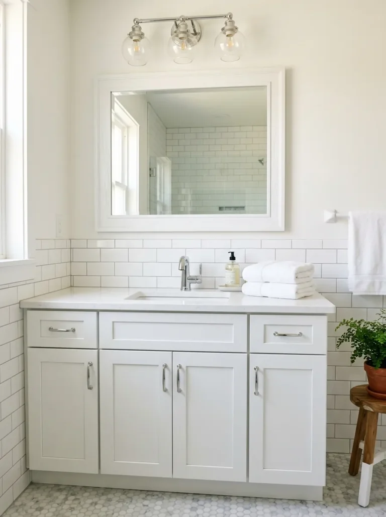 white bathroom mirror ideas