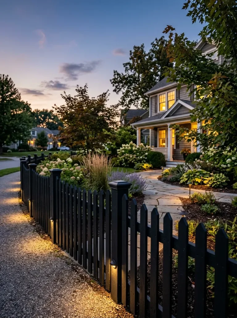 black picket fence ideas