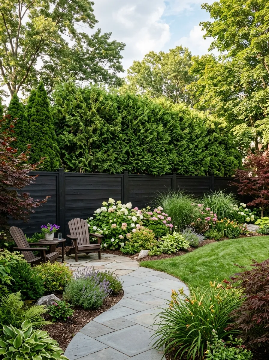 black privacy fence ideas