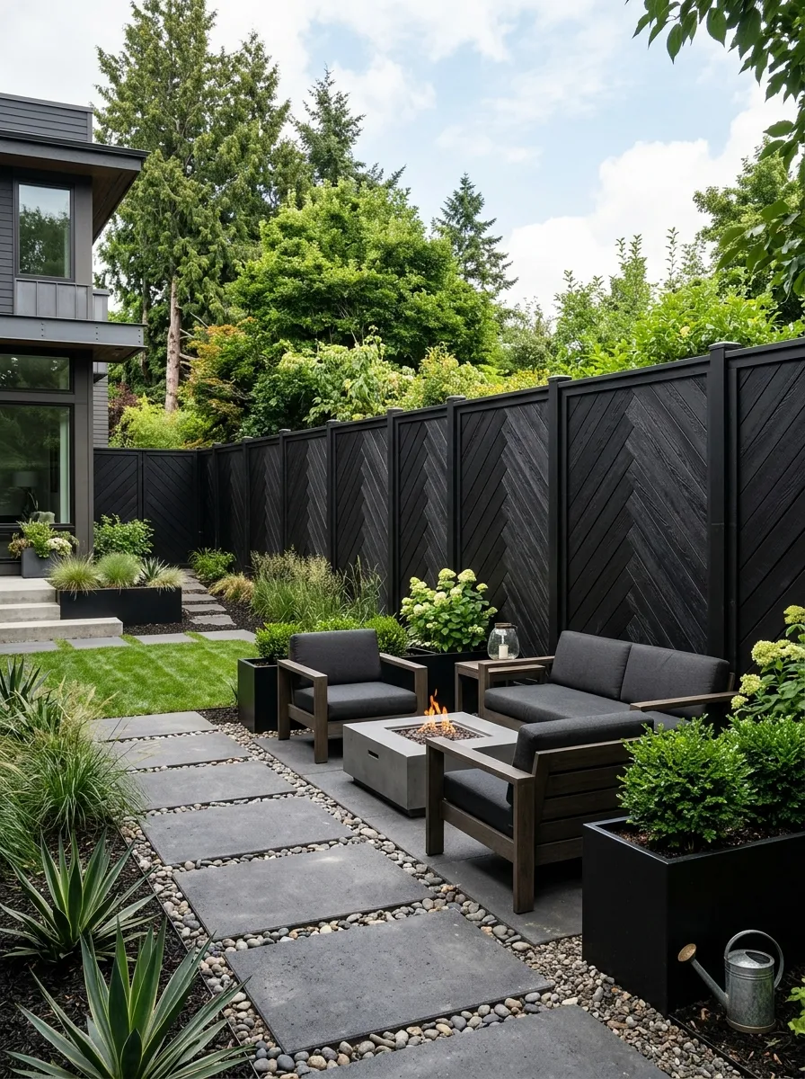 black wood fence ideas