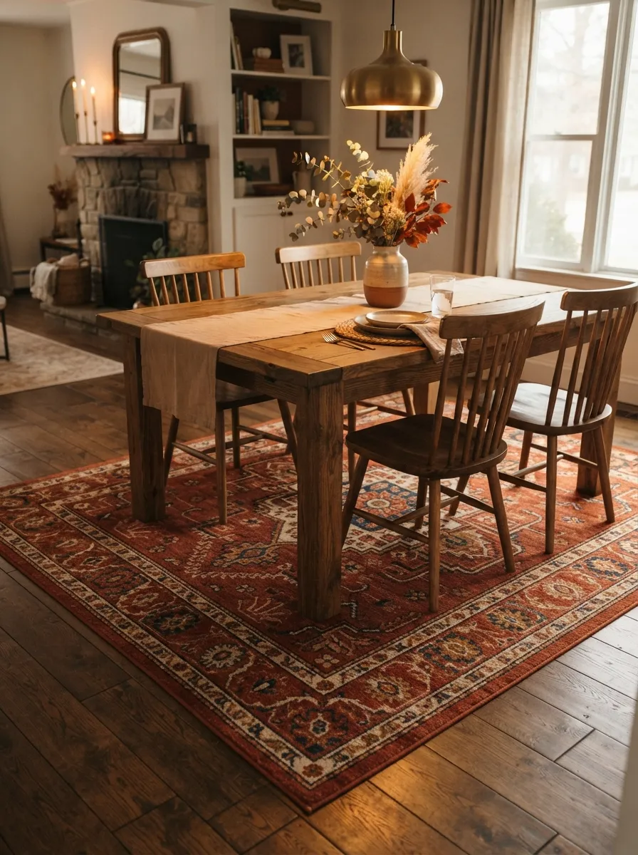 dining room rug ideas boho