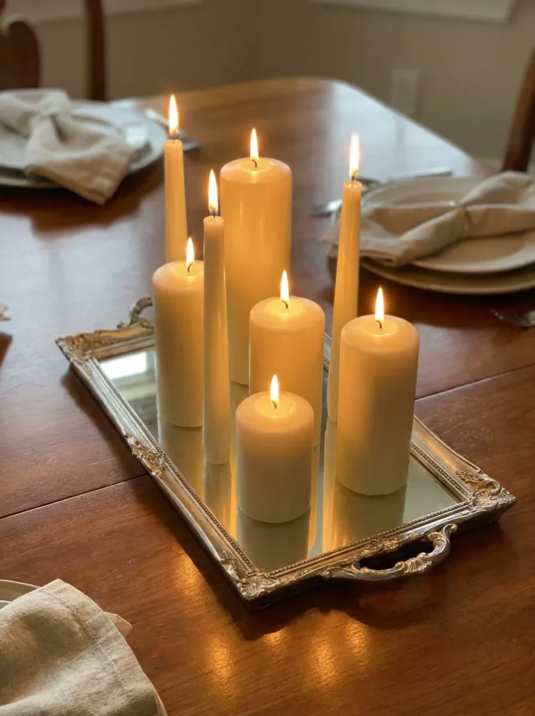 dining table centerpiece with candles
