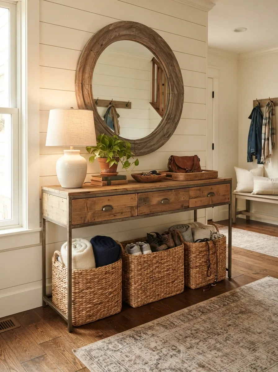 entryway mirror farmhouse ideas
