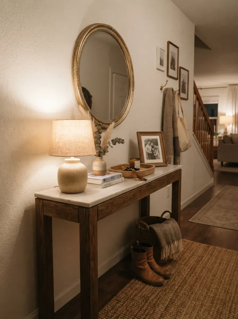 entryway mirror with console