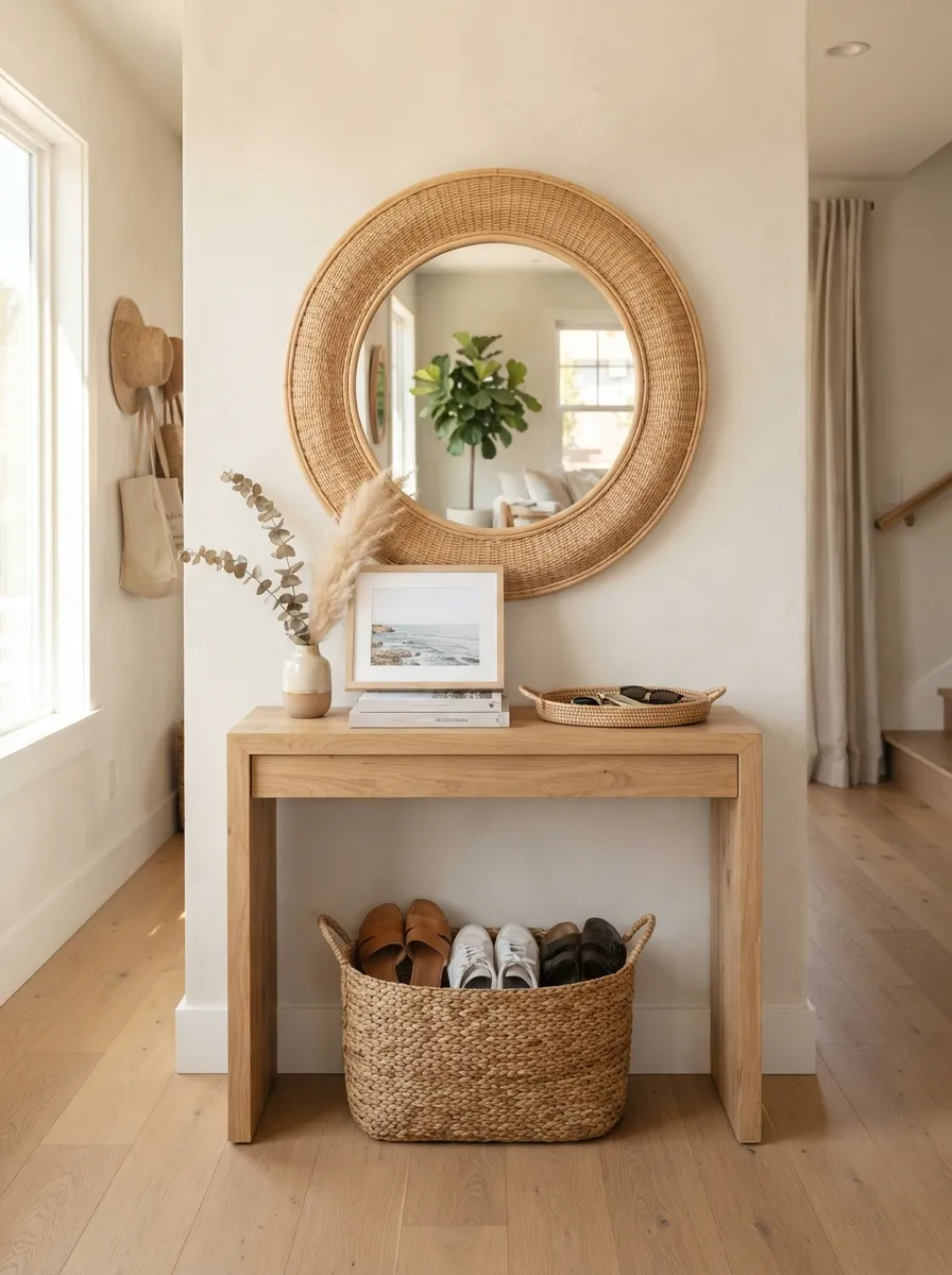 entryway round mirror ideas