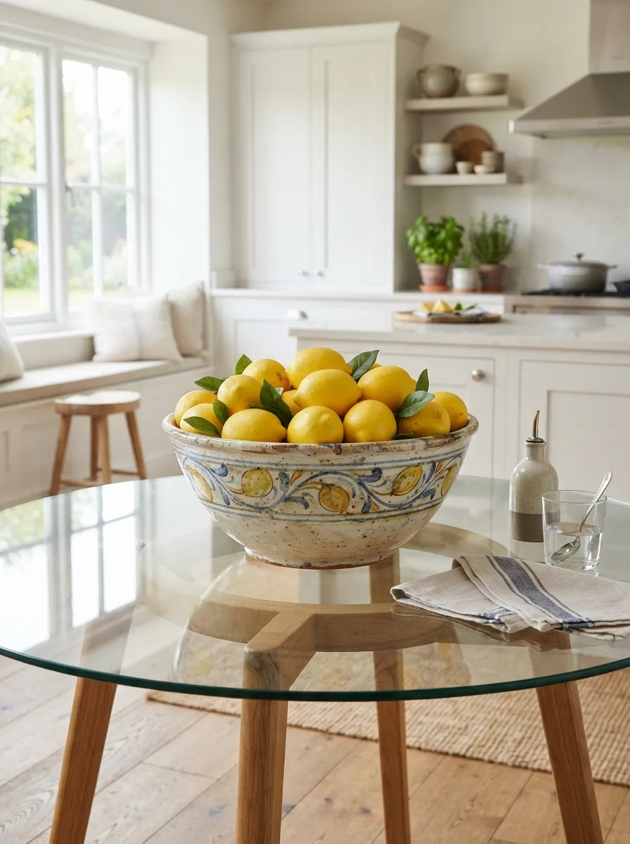 glass kitchen table decor ideas
