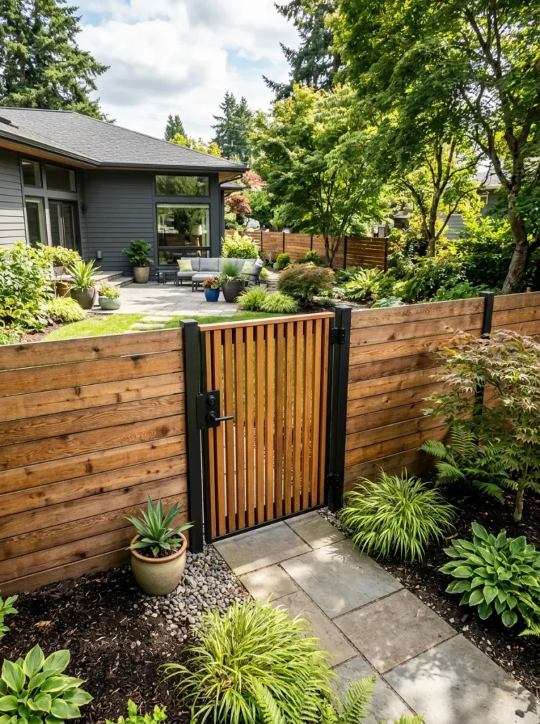 horizontal cedar fence ideas