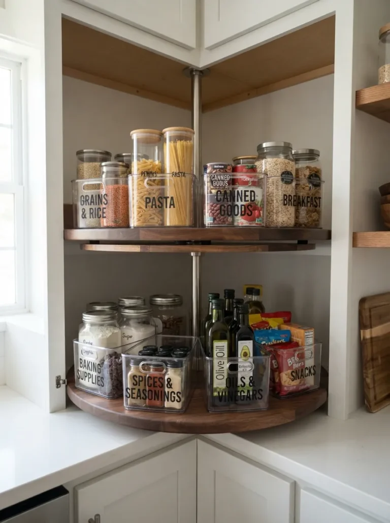 kitchen corner cabinet organization