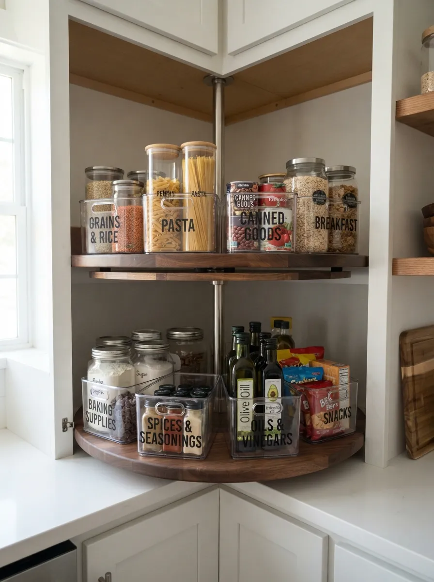 kitchen corner cabinet organization