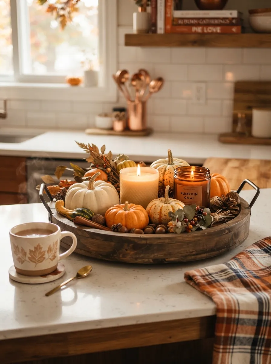 kitchen counter tray styling