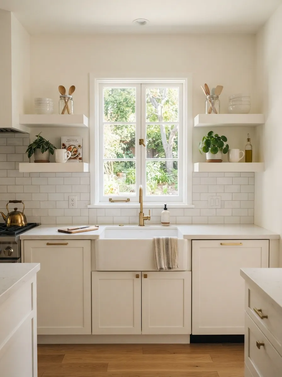 kitchen floating shelves white