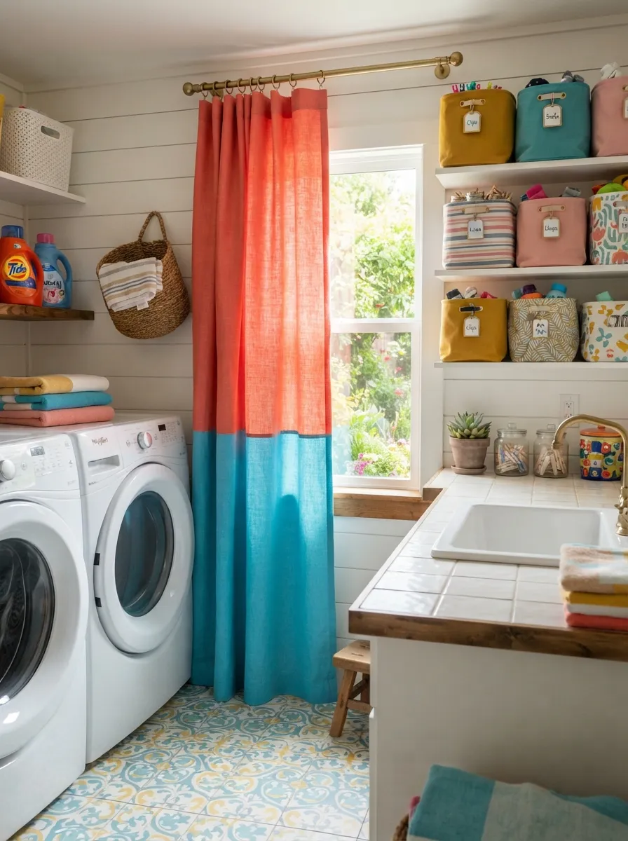 laundry room curtain ideas