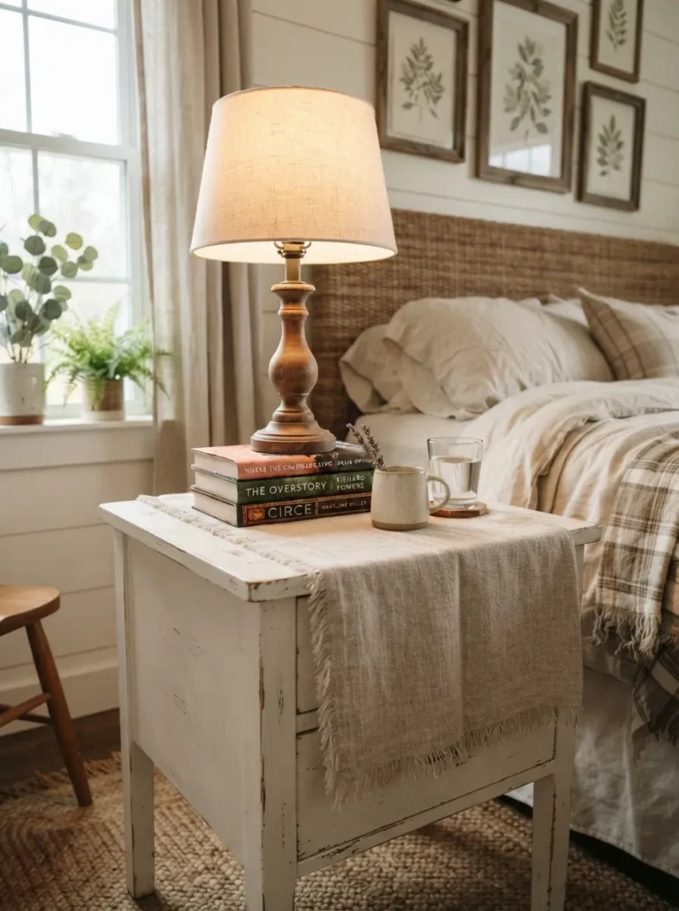 nightstand decor farmhouse