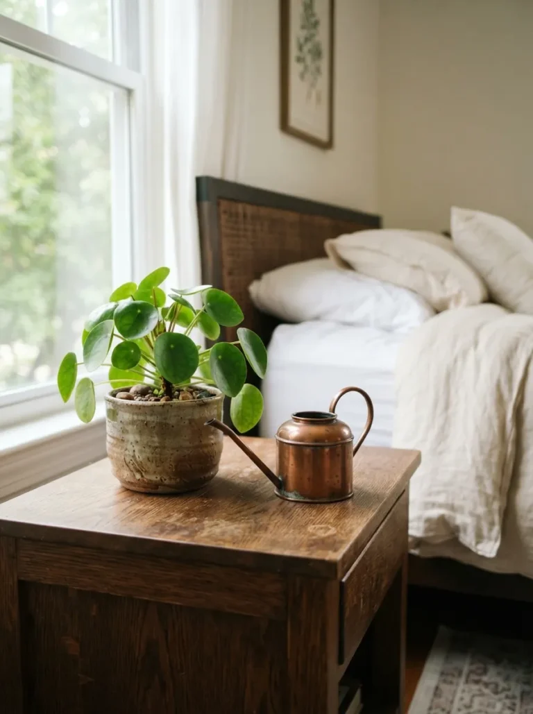 nightstand decor with plants