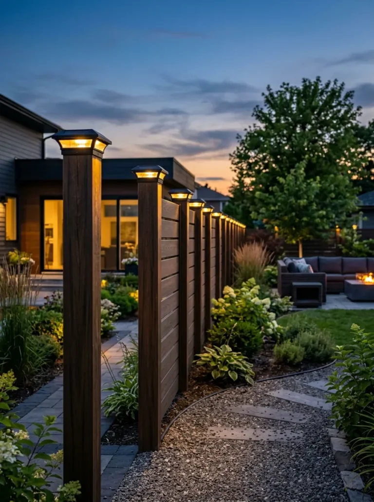outdoor fence lighting ideas