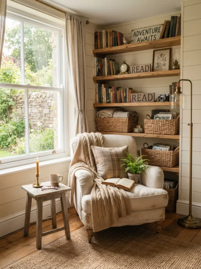reading nook bookshelf farmhouse