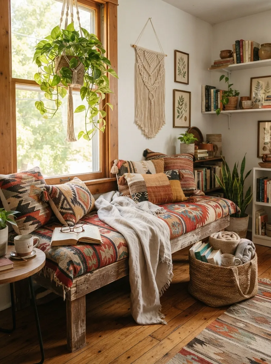 reading nook ideas boho