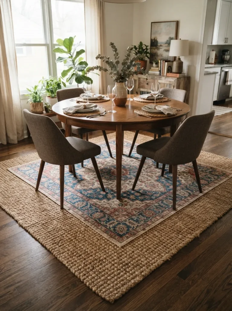 rug under dining table ideas