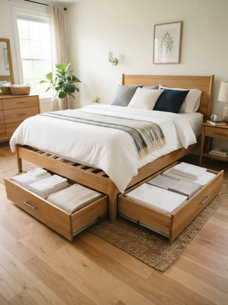 small bedroom with queen bed