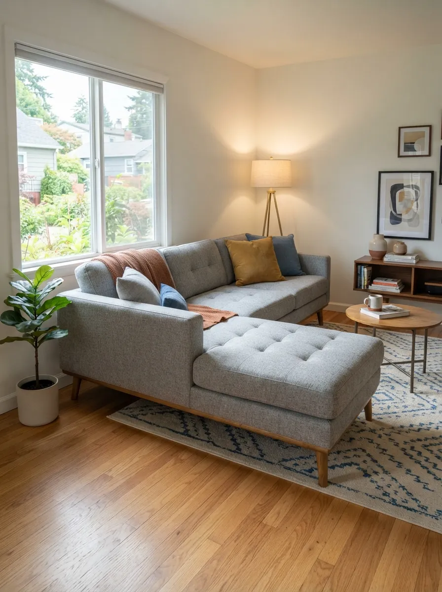 small living room with sectional