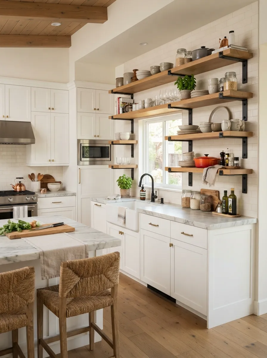 white kitchen with black hardware