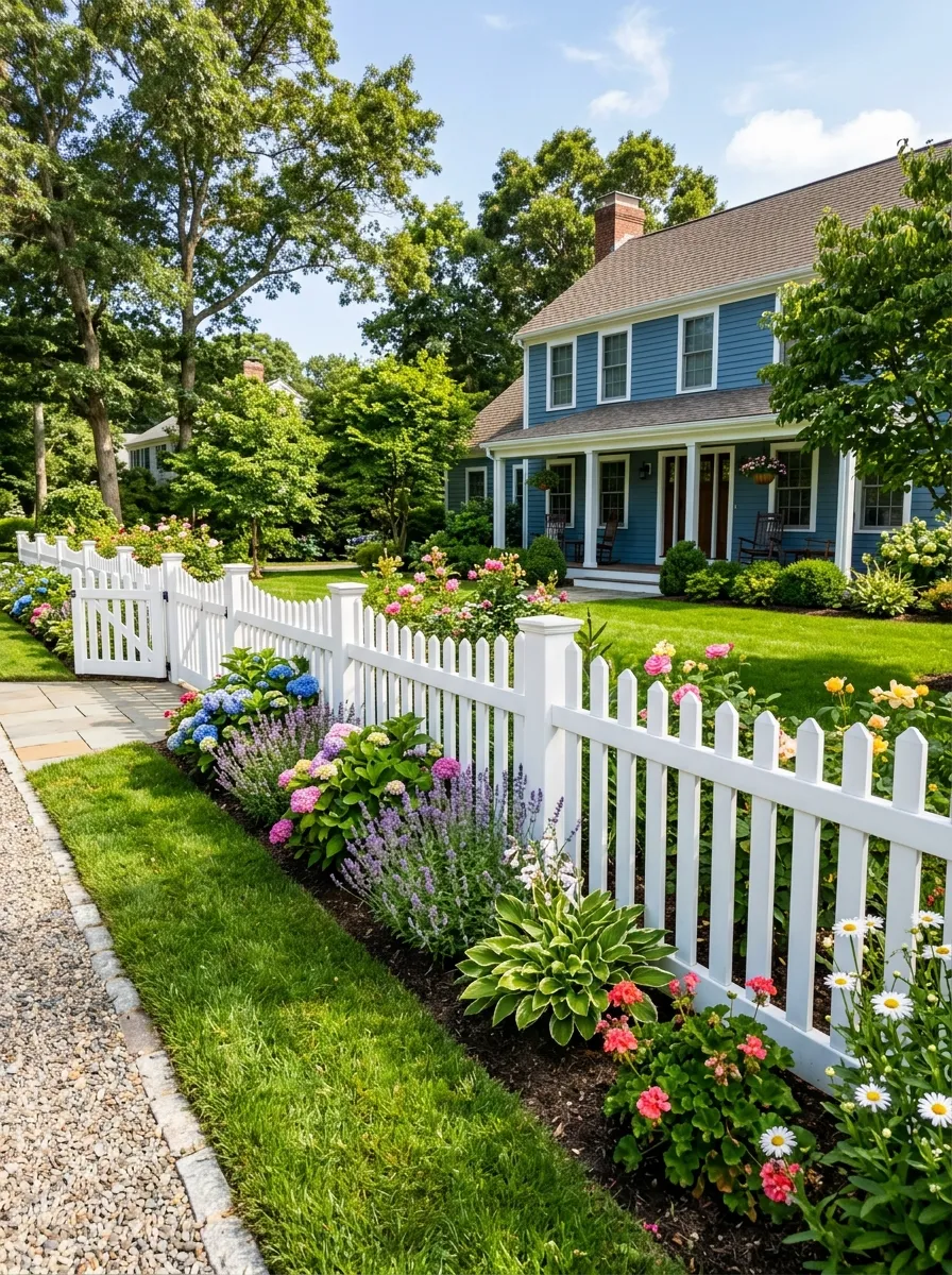 white vinyl fence ideas