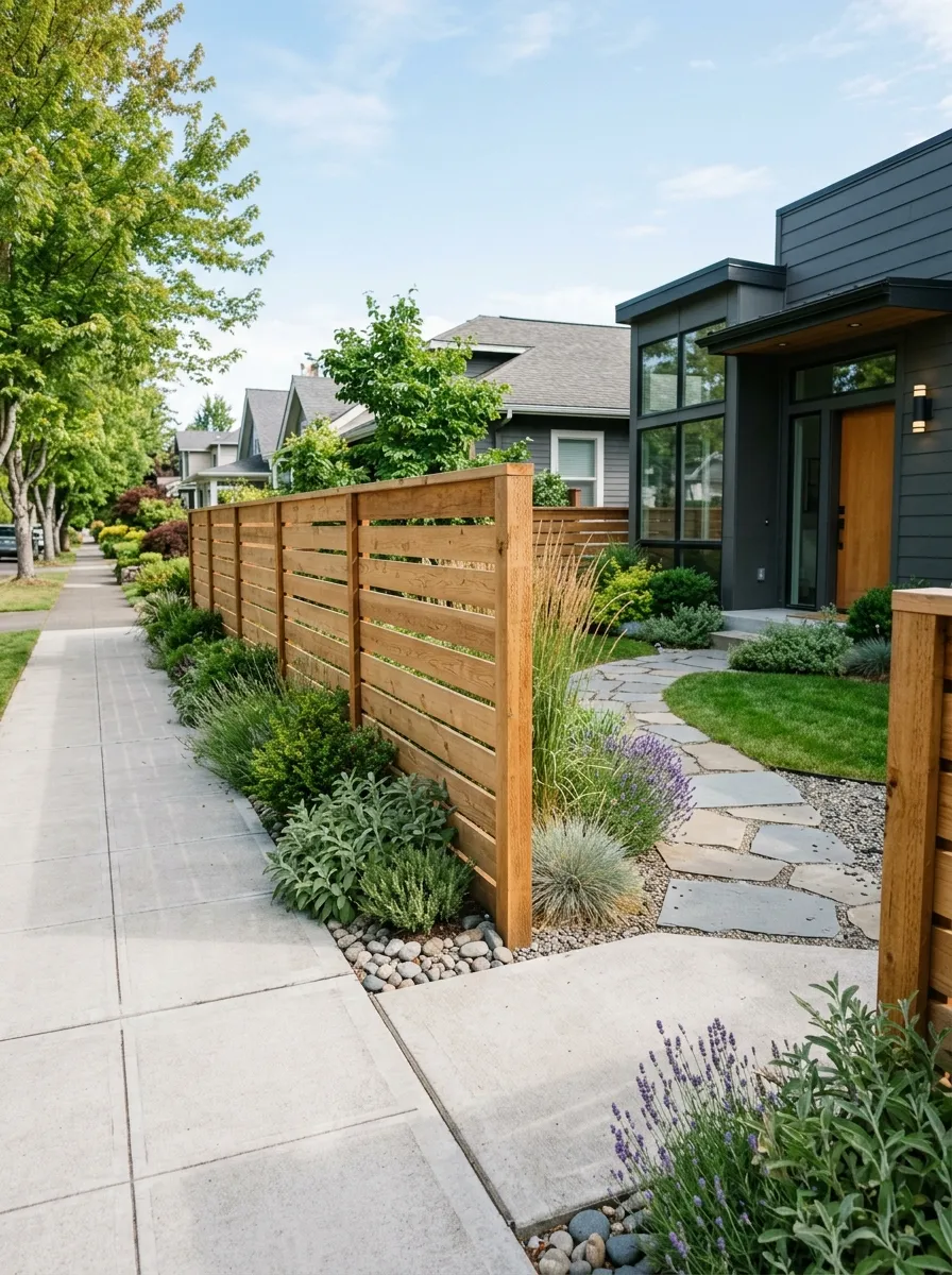 wood fence ideas front yard