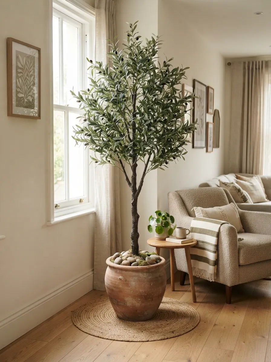 living room olive tree ideas